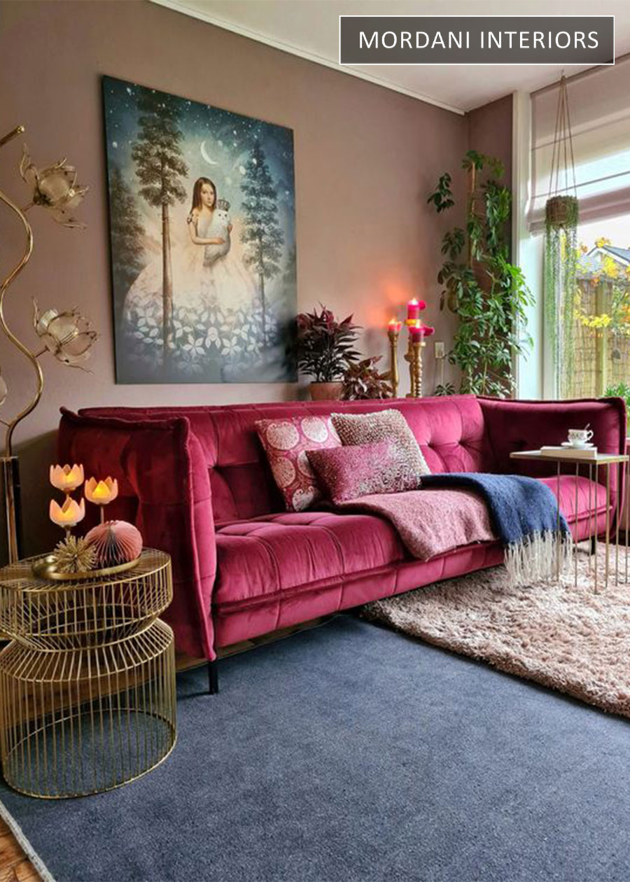 Rose Red Velvet Upholstery Fabric
